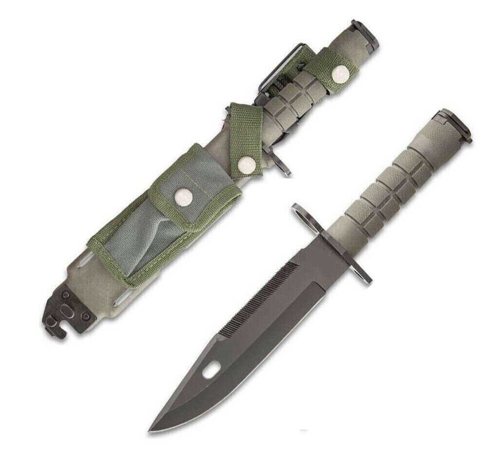 M-9 BAYONET  SURVIVAL Knife Scabbard Saw Back AR Wire Cutter 9 14\