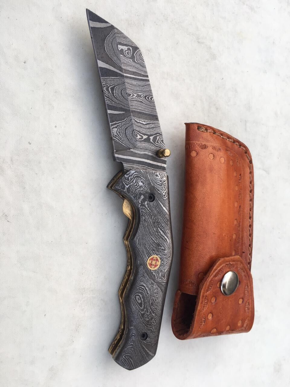 50 PCS LOT Hand Forged Damascus Folding Knife Handmade Hunting Damascus Pocket