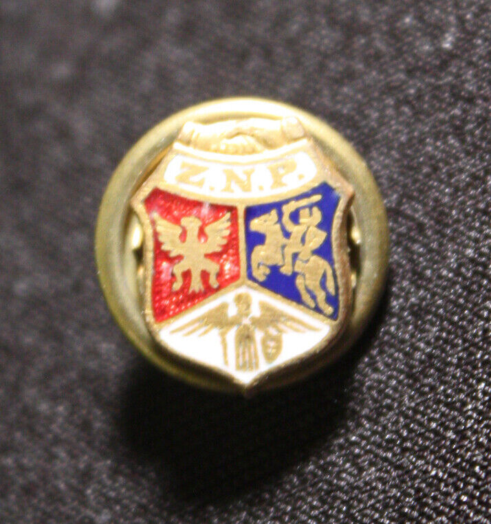 Polish National Alliance - ZNP Vintage Crest Fraternal Enamel Lapel Pin