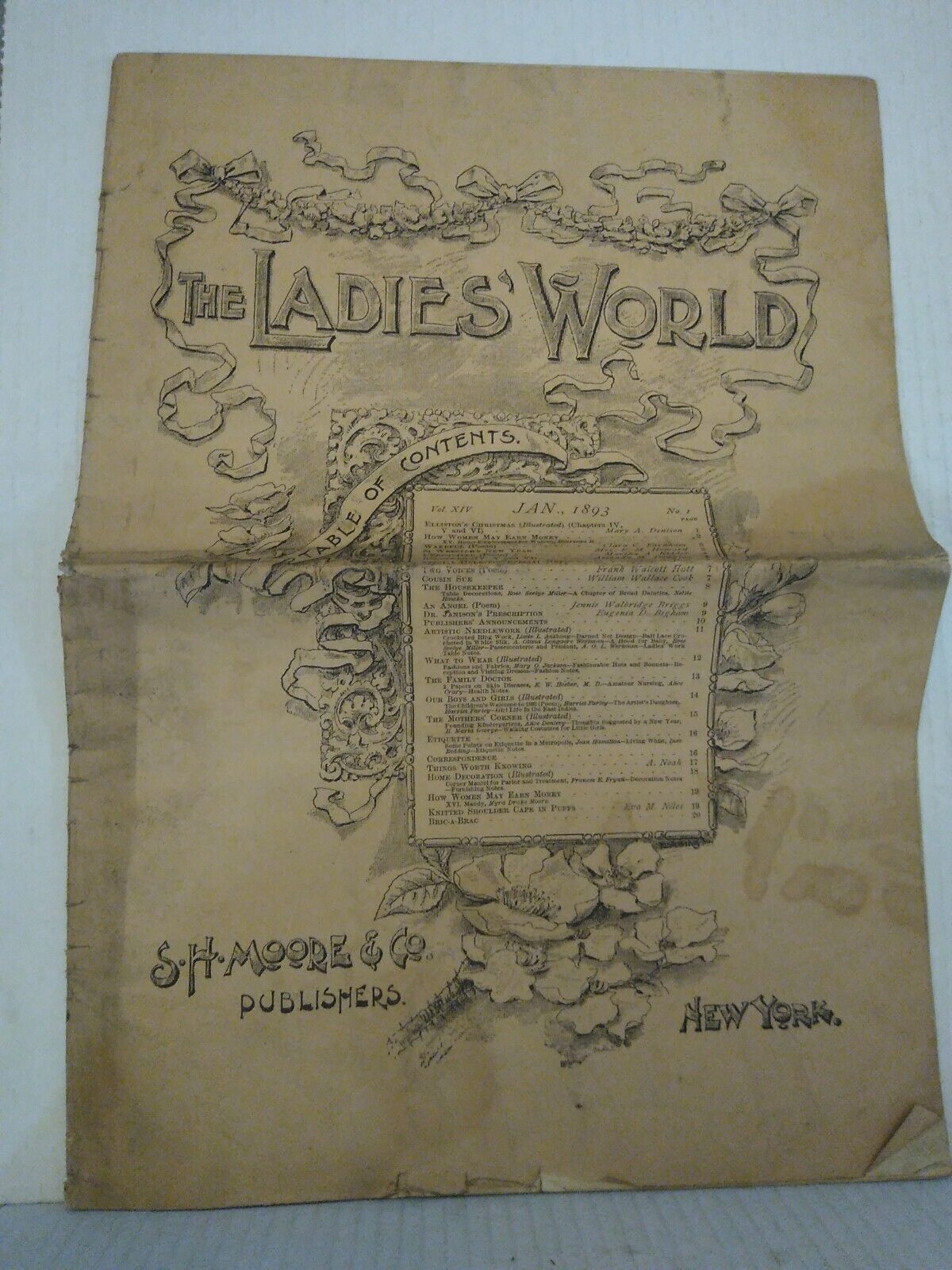 The Ladies World Magazine- January., 1893 S.H. Moore & Co.