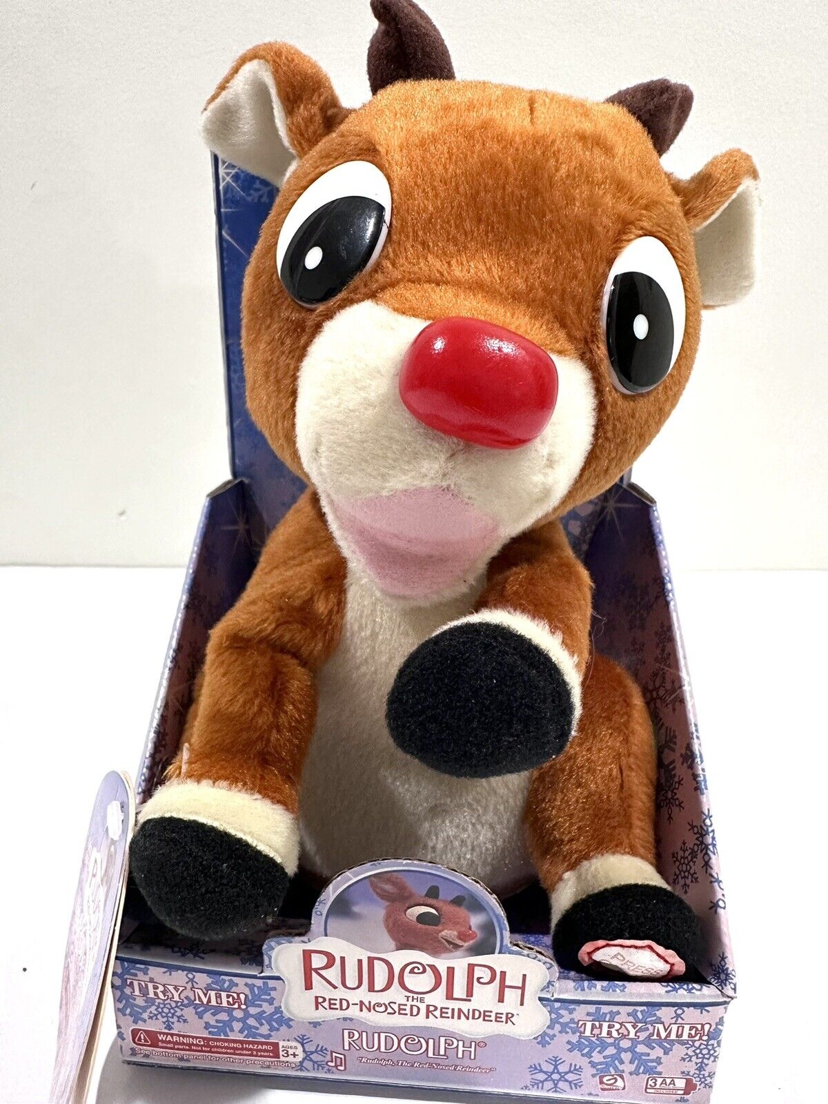 Vtg Gemmy Rudolph The Red Nosed Reindeer Plush Singing Light Up 2004 New In Box