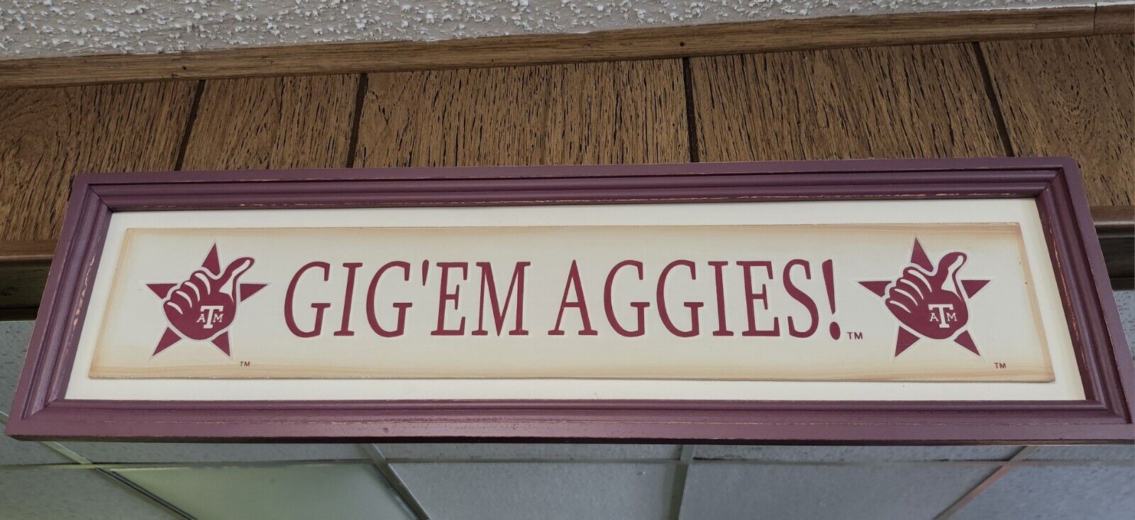 Texas A&M Aggies Framed Sign Brand New