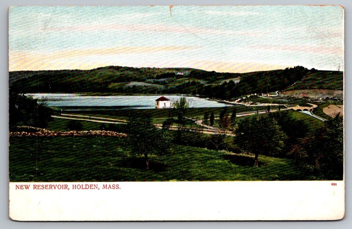 Holden MA Massachusetts Postcard New Reservoir Landscape Lake Worcester County