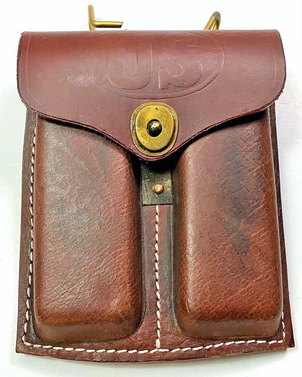 REPRO WWI WWII US M1910 LEATHER OFFICER/NCO .45 PISTOL AMMO POUCH (5Pcs Set)
