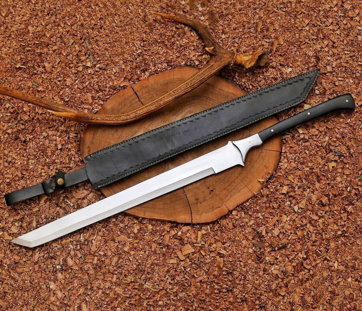 Handmade Forged 31 inch Carbon Steel Machete / Battle Ready sword / with sheath