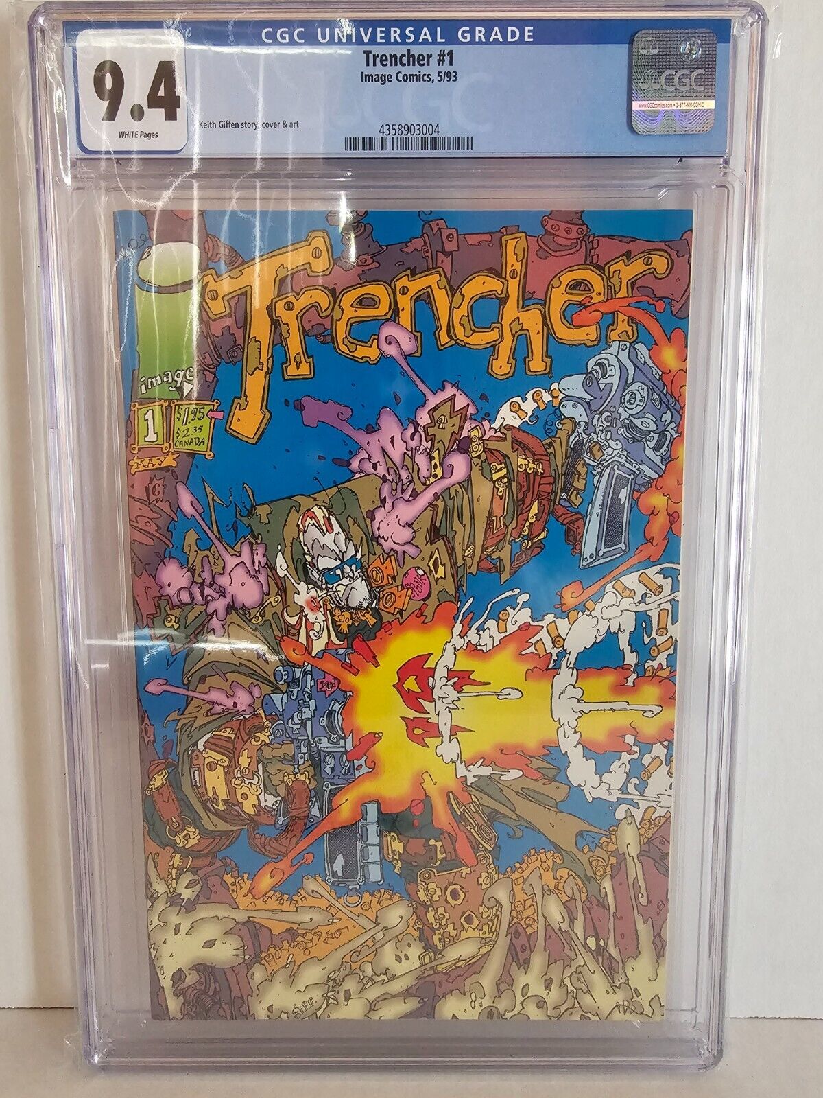 TRENCHER #1  CGC 9.4 1993 *** 1ST APPEARANCE OF TRENCHER *** BRILLIANT ART ***