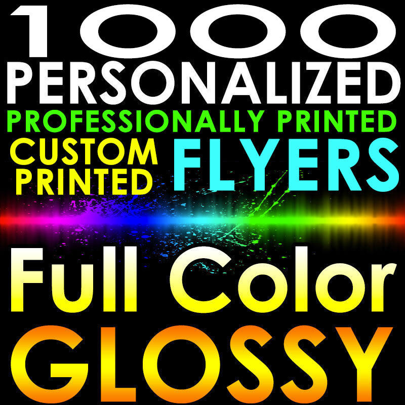 1000 CUSTOM PRINTED 8.5x5.5 PERSONALIZED FLYERS Full Color Gloss Half Page 2side