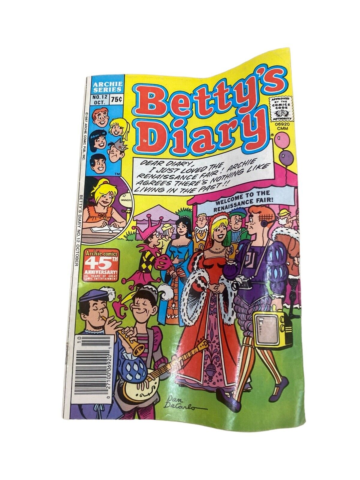 Betty\'s Diary #12 1987 Has A “Mild” Wave No Tears
