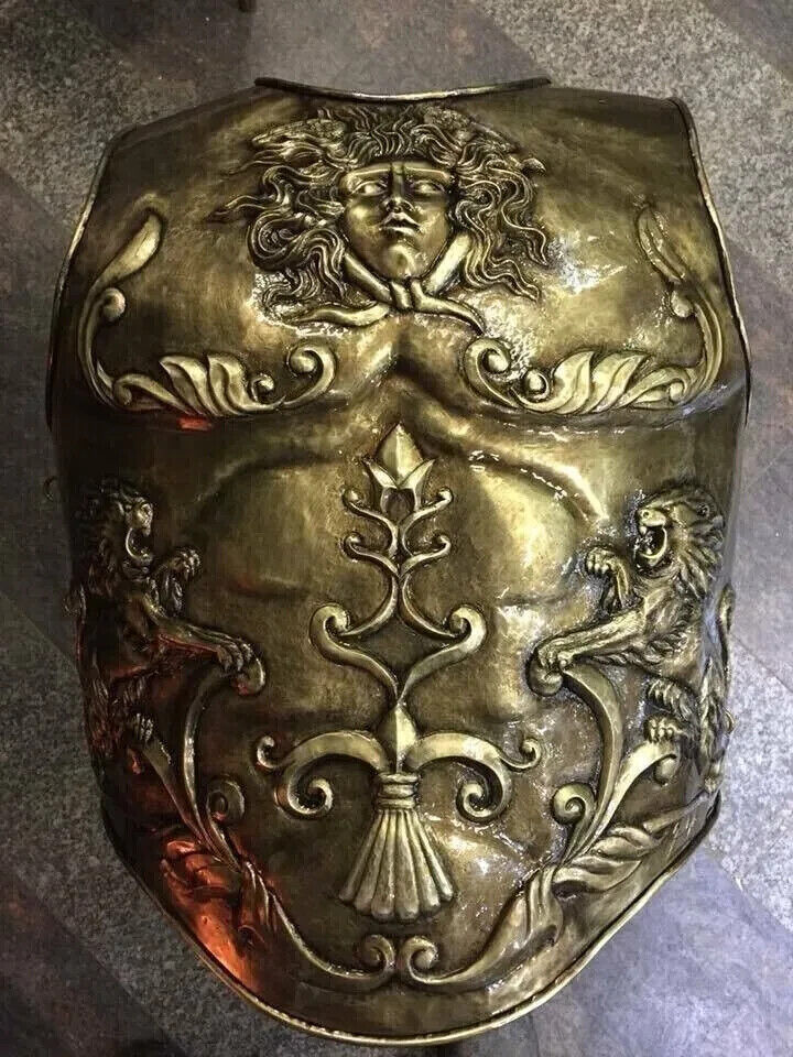 18 Guage Medieval Brass Armor Roman Lion Cuirass Reenactment Knight Breastplate