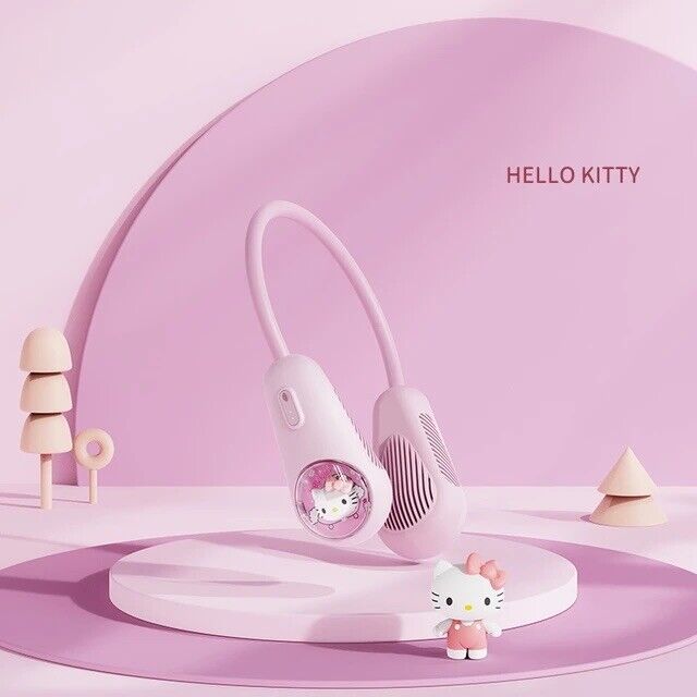 Sanrio Official License Hello Kitty Cute Fashion Neck Fan USB Charging Cool Gift