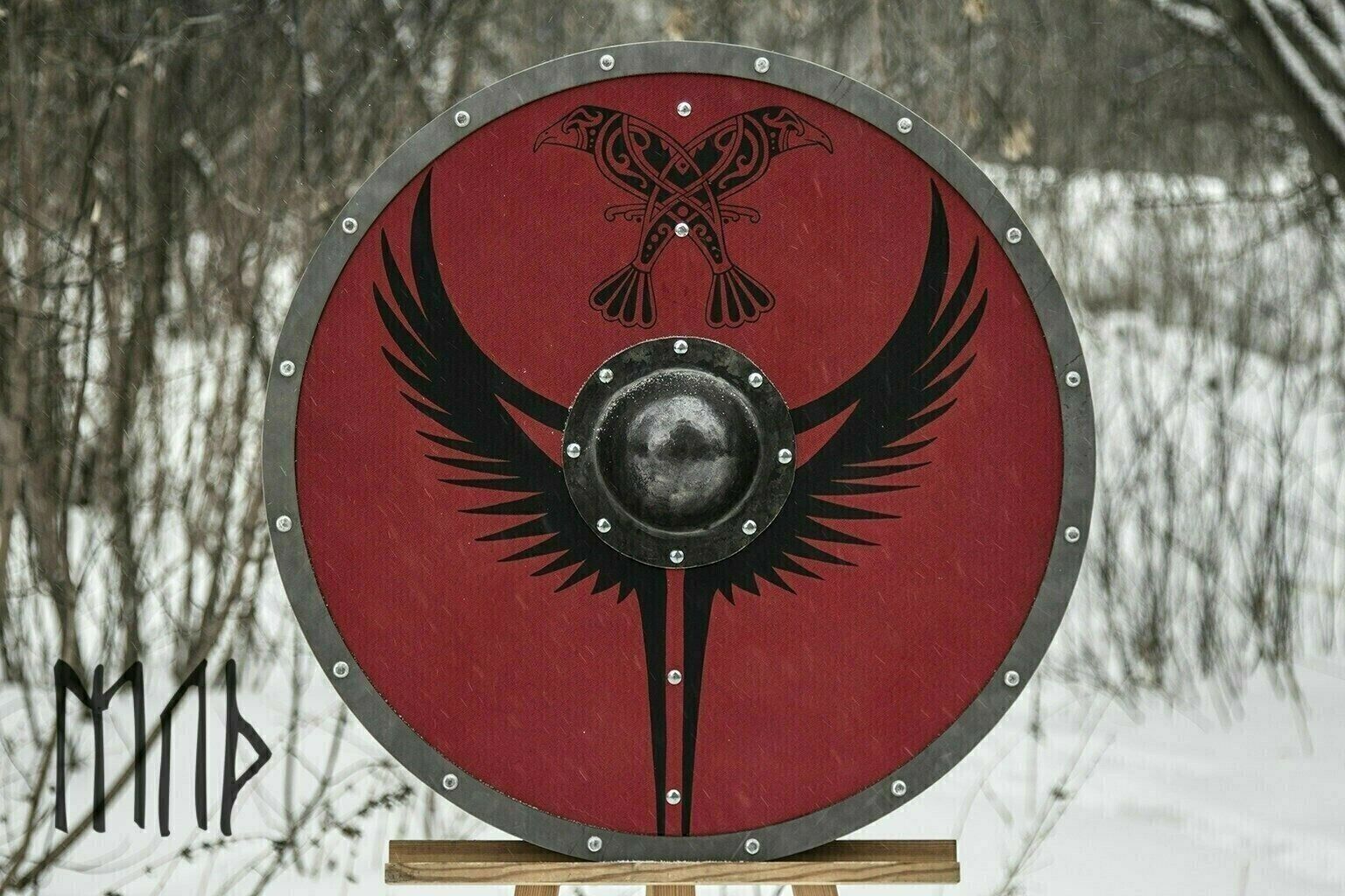 X-MAS GIFT Wood & Metal Medieval Knight Shield Handcrafted Viking Shield 24 inch
