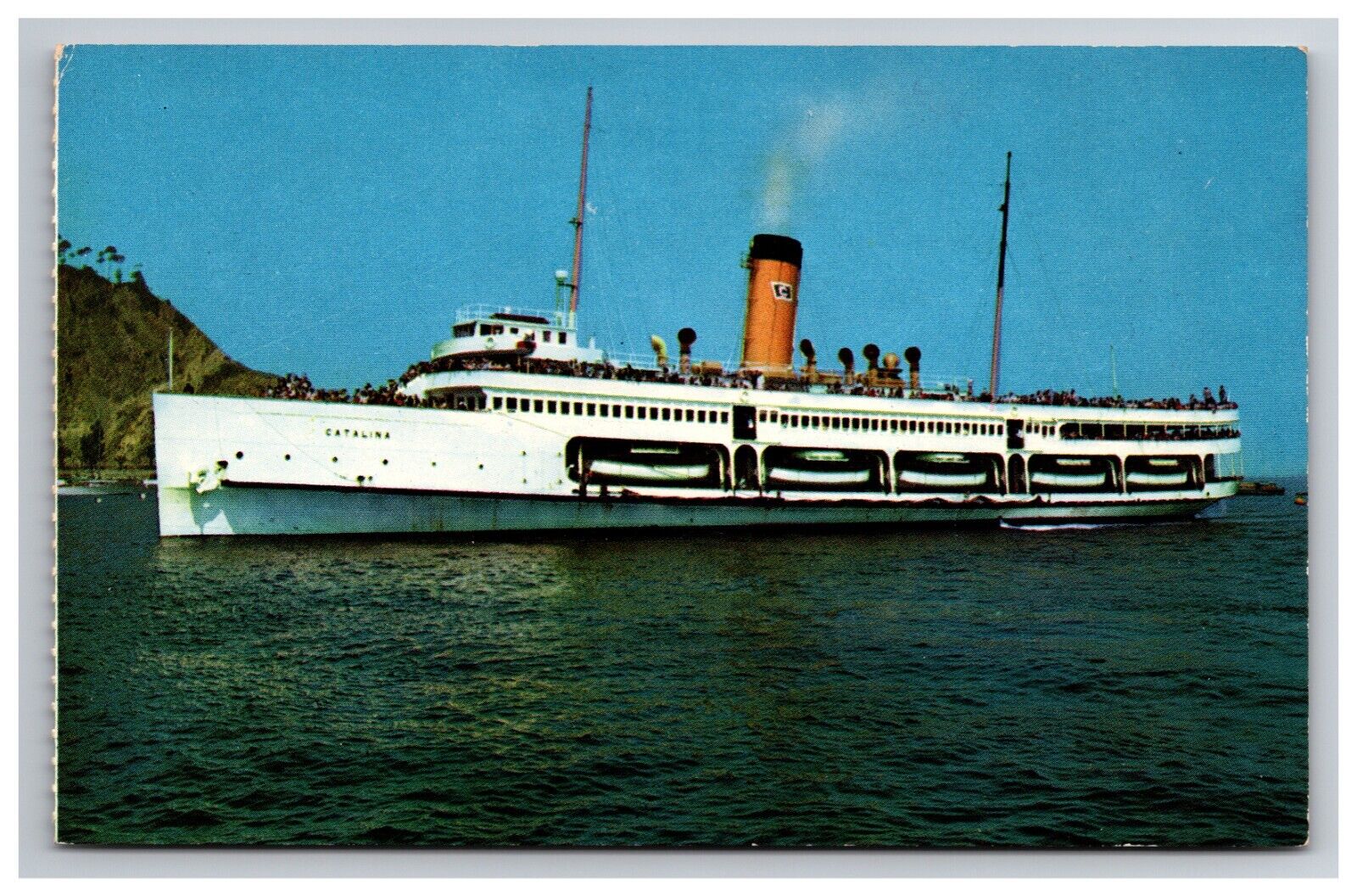 Santa Catalina Island California Avalon Steamer Steam Boat Chrome Postcard