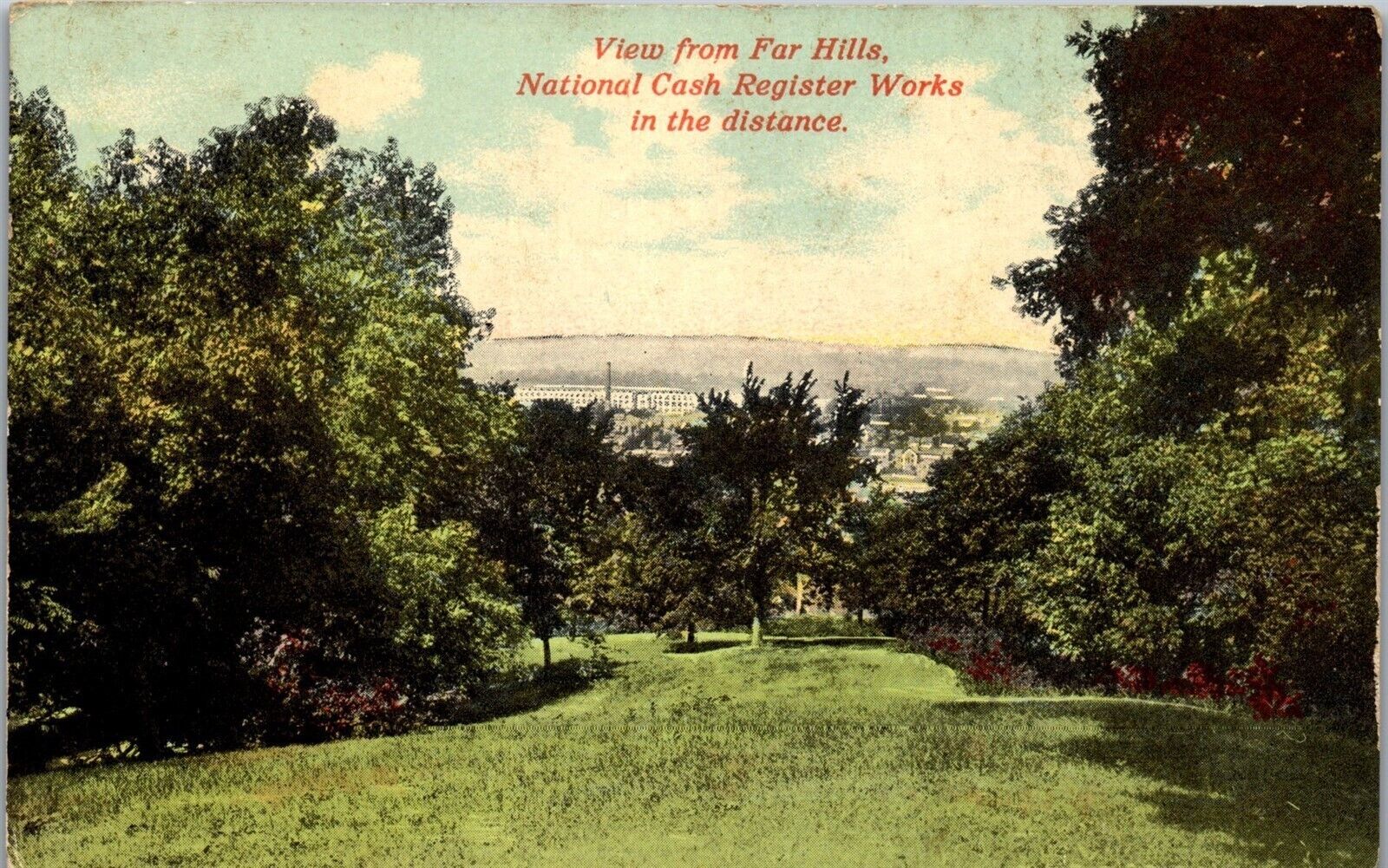 Vintage OH Postcard View Far Hills National Cash Register Works Pre 1907 Dayton