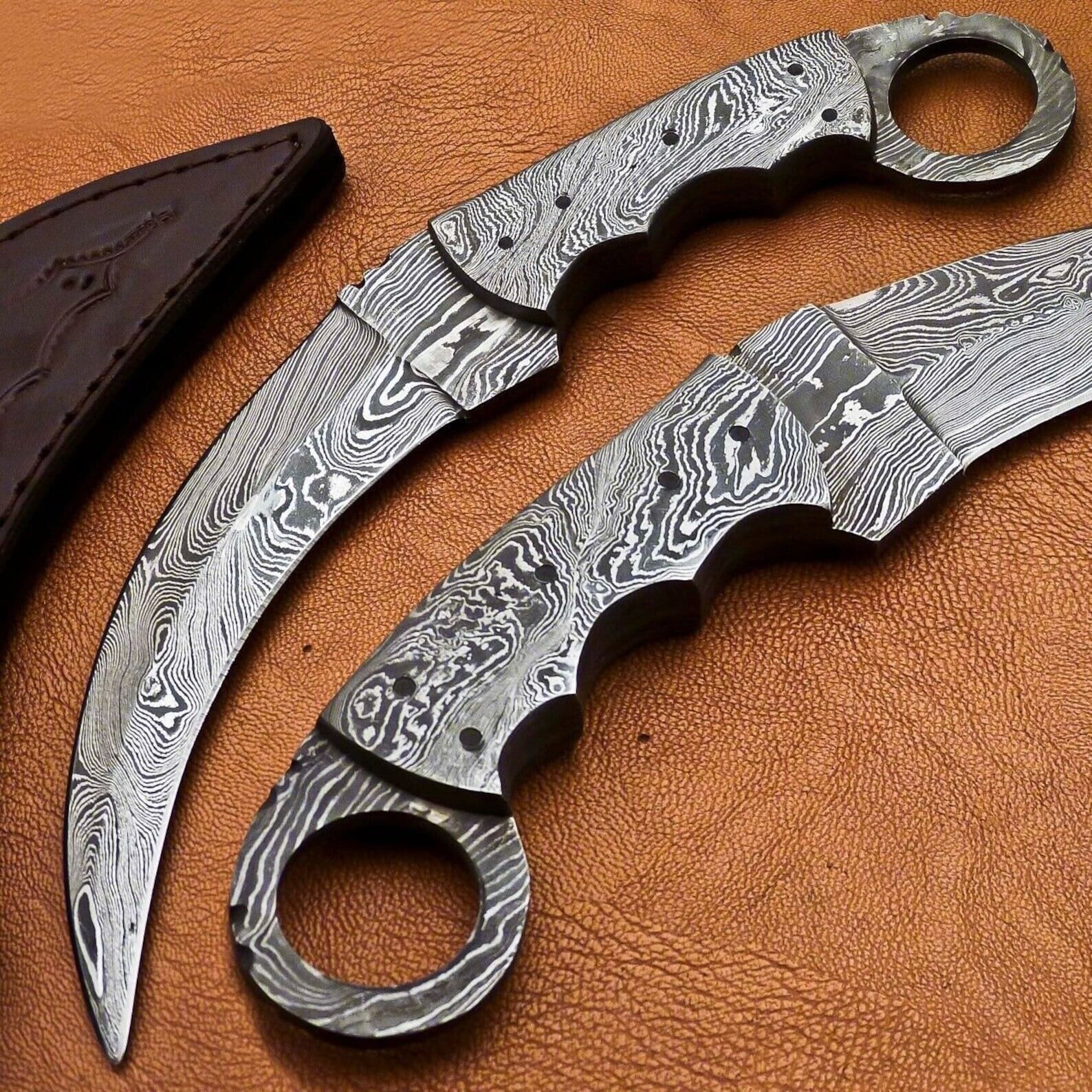 Custom Handmade Damascus Karambit Knife Handle made of Damascus Steel