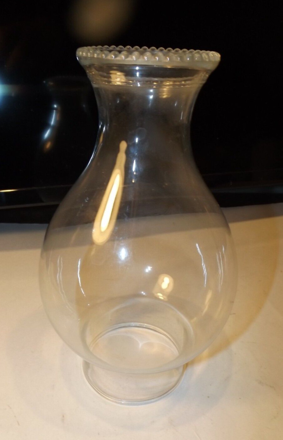 Antique Vintage Crimp Top Piecrust Glass Chimney Oil Lamp - 8\