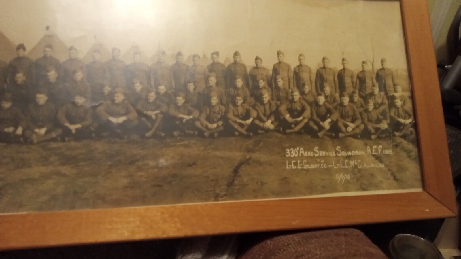 Antique WW1 330 Areo Service Squadron AEF 1918. 36 inch long photo