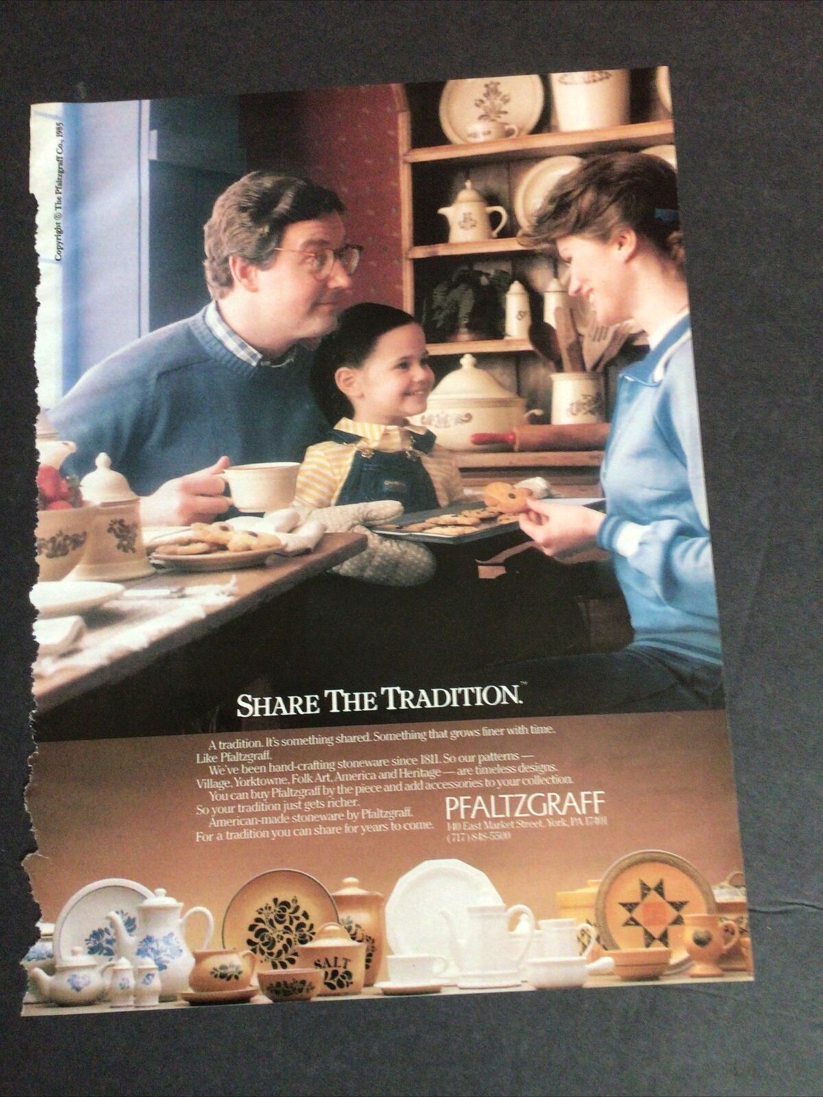 Pfaltzgraff Ad Clipping Original Vintage 1986 Magazine Ad Share The Tradition