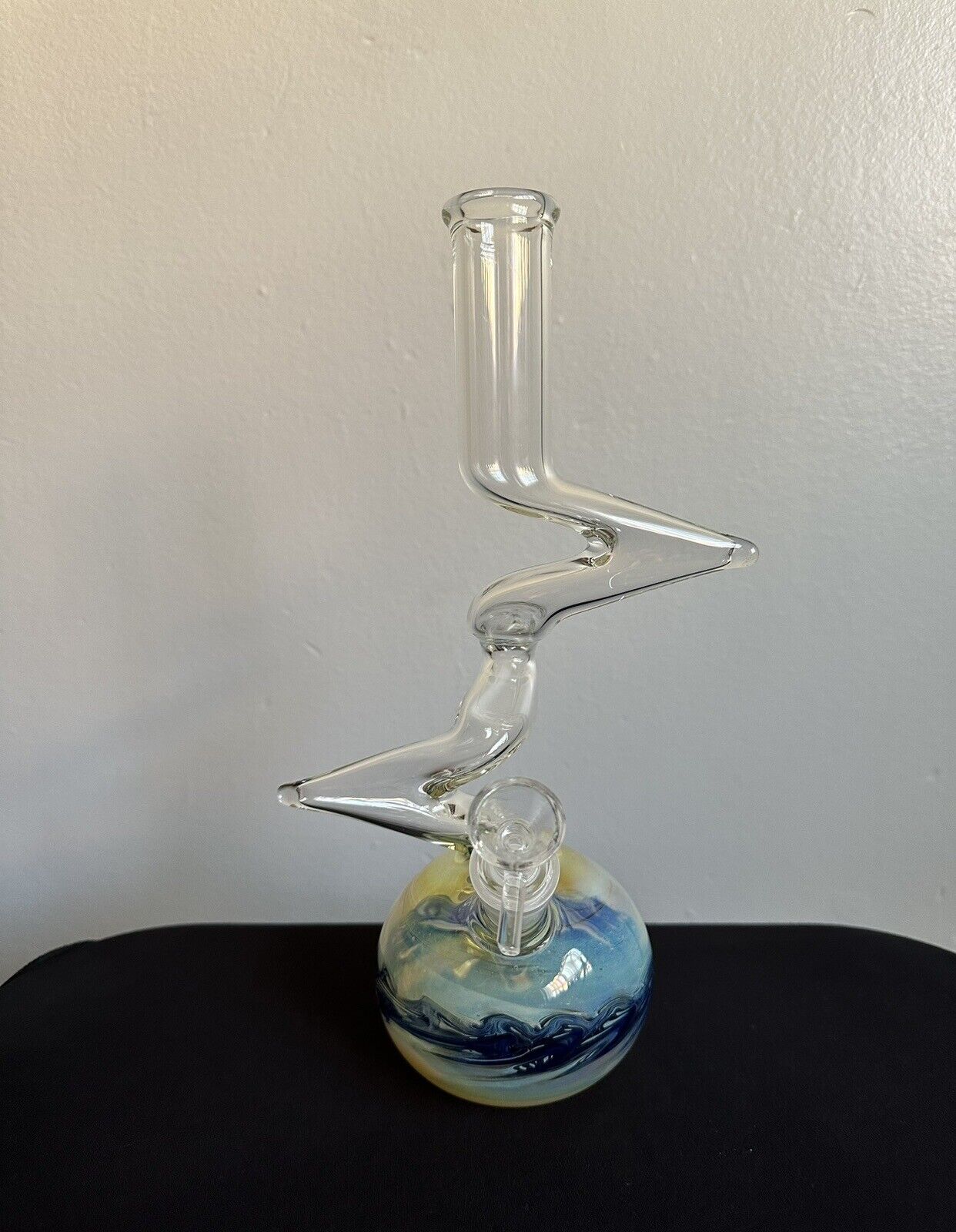 12\'\'inch   Three Zong Glass Water Pipe Bong Blue