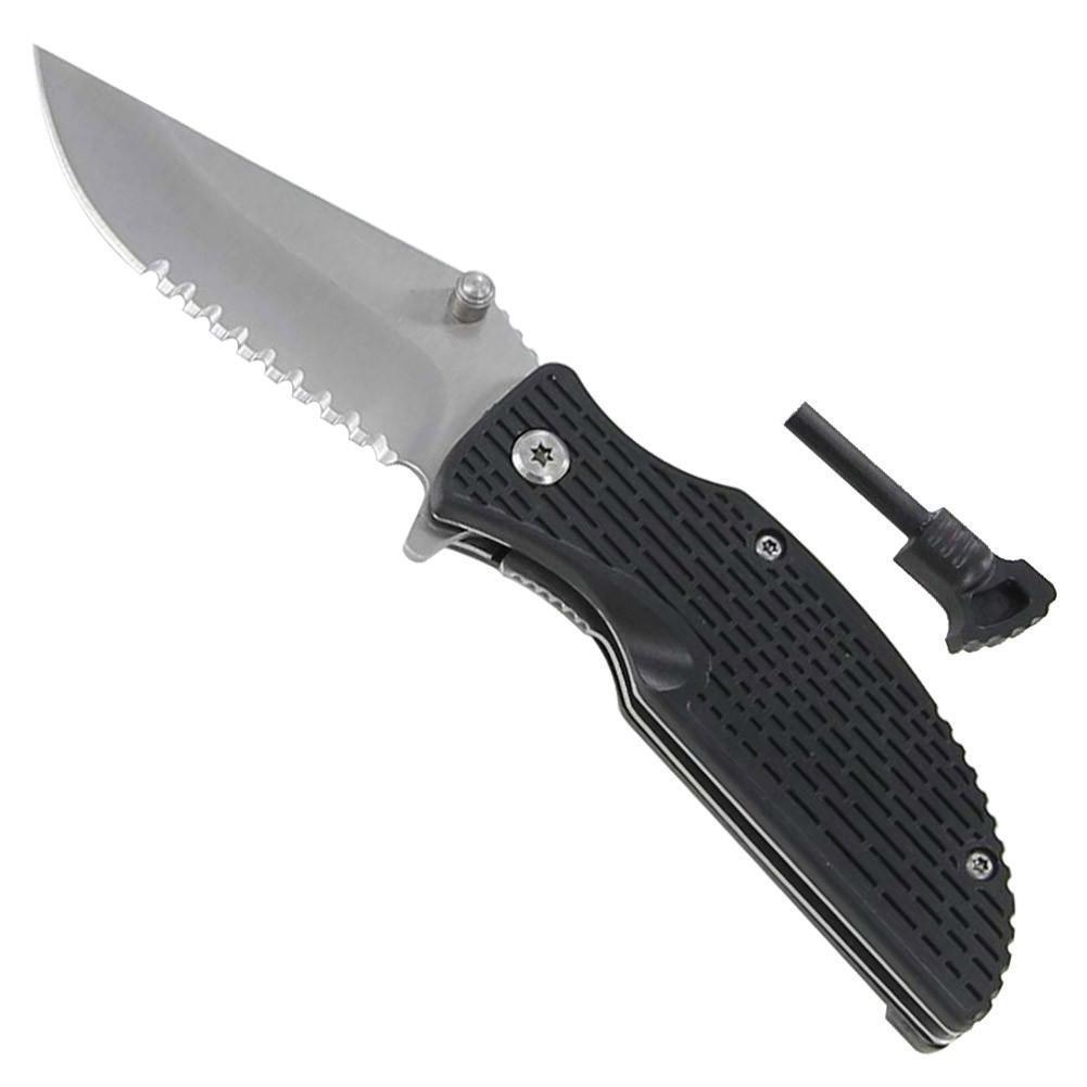  Assisted Opening - Silent Whisper Camping Knife W/ Fire Starter FAST SHIPPING