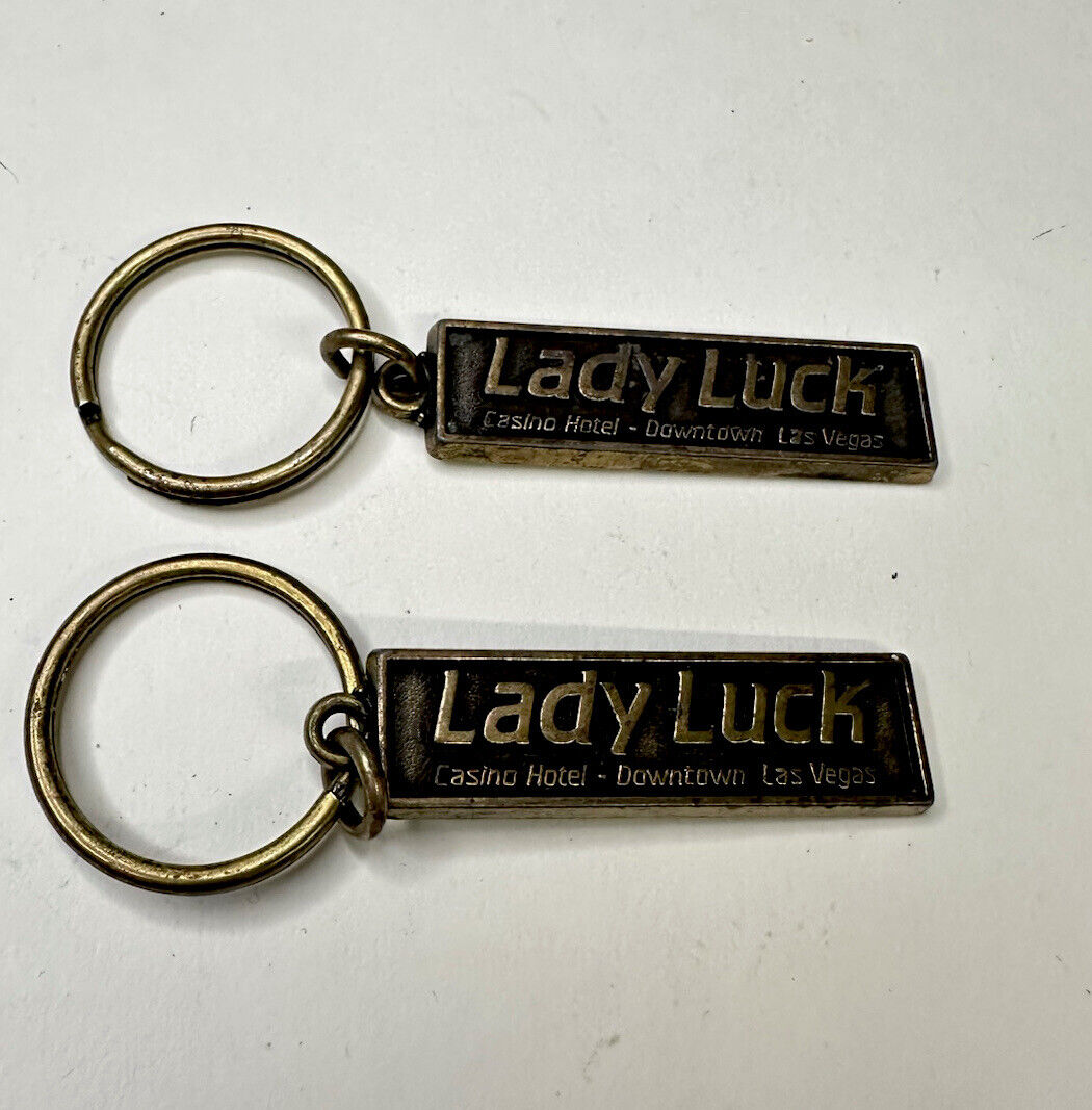 Vtg Lady Luck Casino advertising promotional novelty key chain