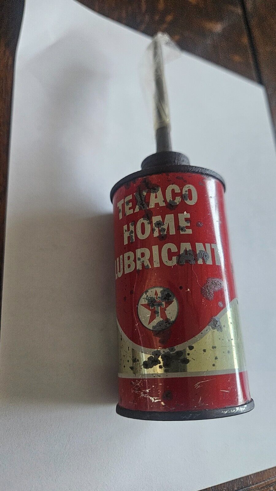 Vintage Texaco Home Lubricant Small Round Can
