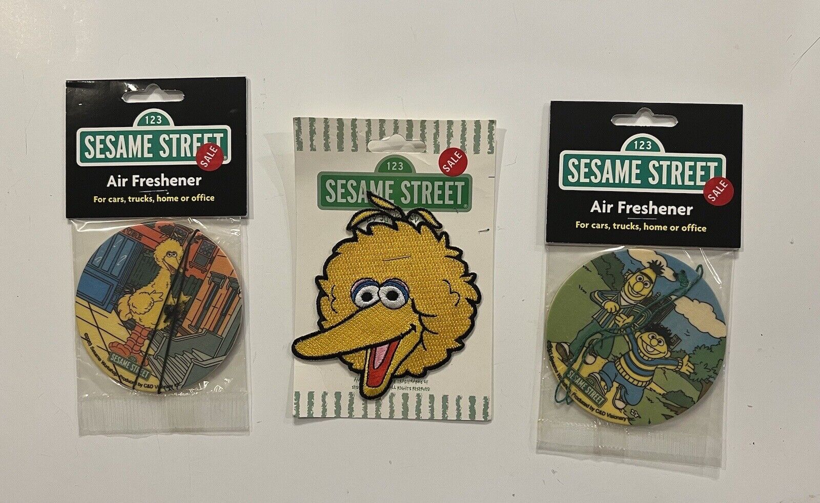 Set Of Three Sesame Street Items Iron On Patch And Air Refreshers 