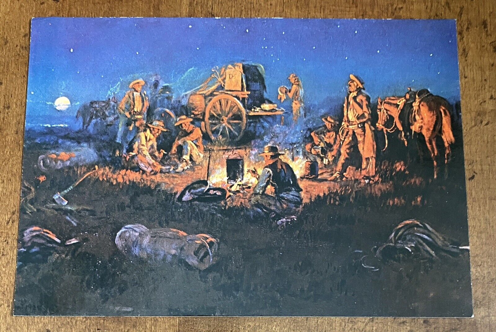 VINTAGE Postcard, CHARLES MARION RUSSELL, Cowboy Art, Old Western, America UNP.