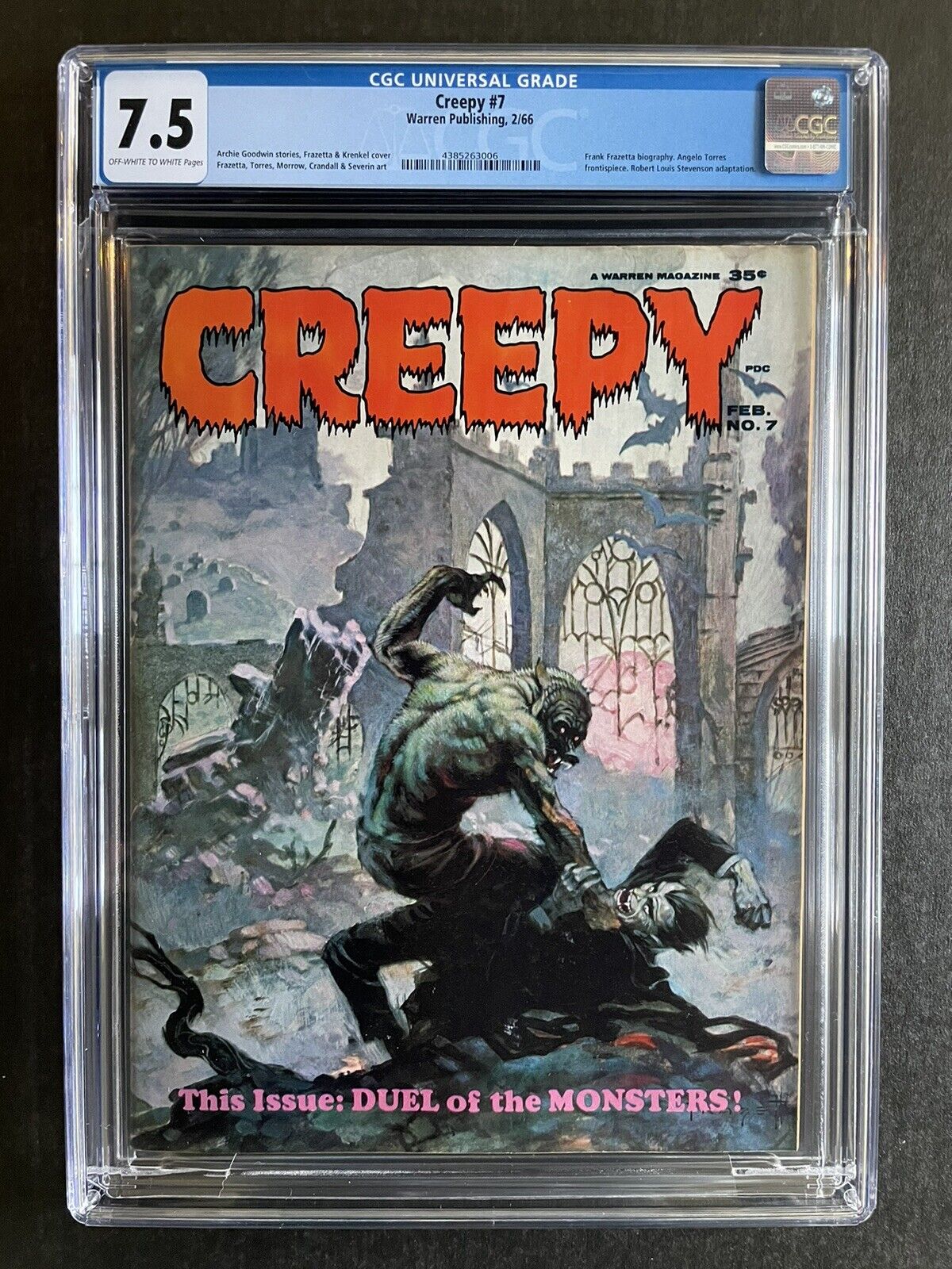 Creepy #7 CGC 7.5 Warren Publishing 02/1966 Classic Frazetta Cover High Grade