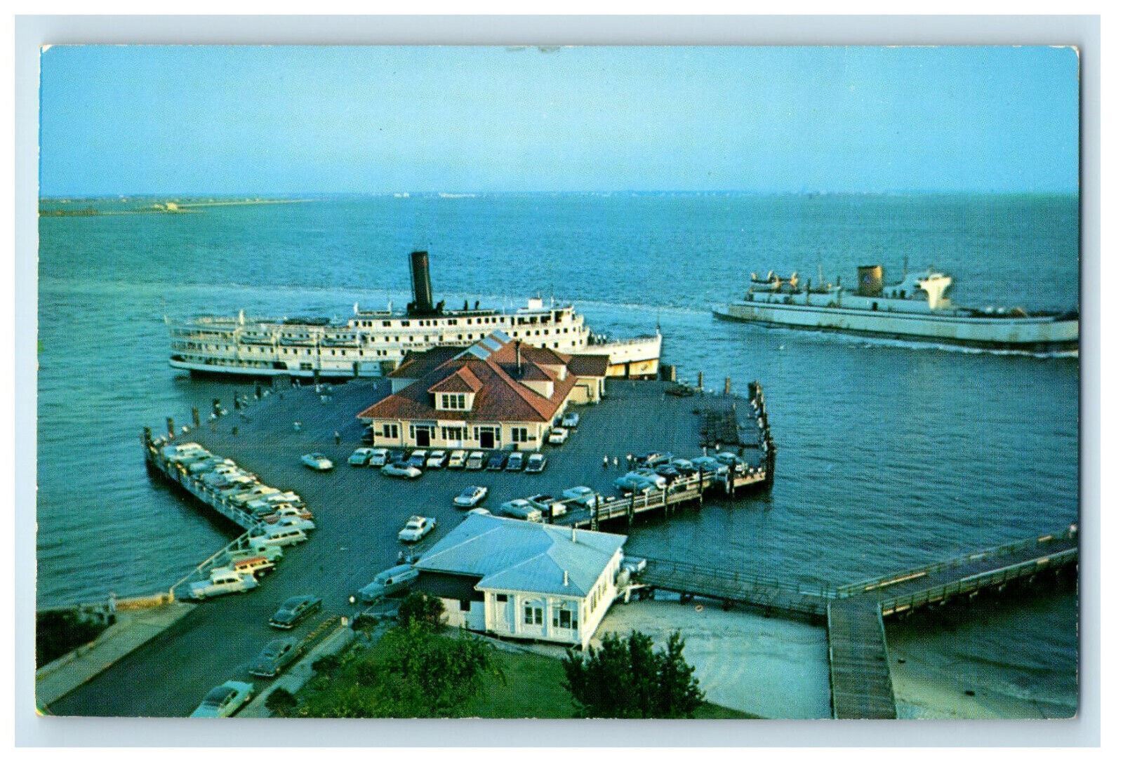 c1950's Old Point Comfort Wharf Fort Monroe Virginia VA Unposted Postcard