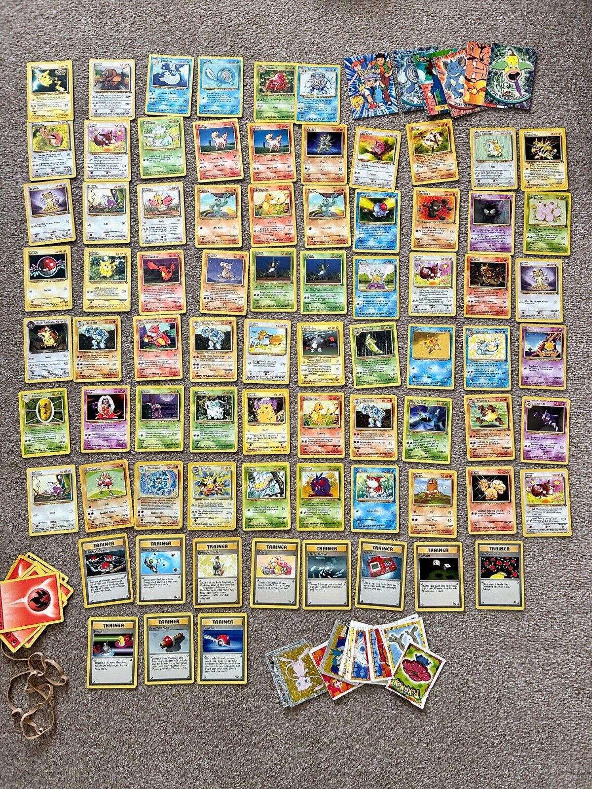 Vintage job lot of original Pokemon cards and stickers