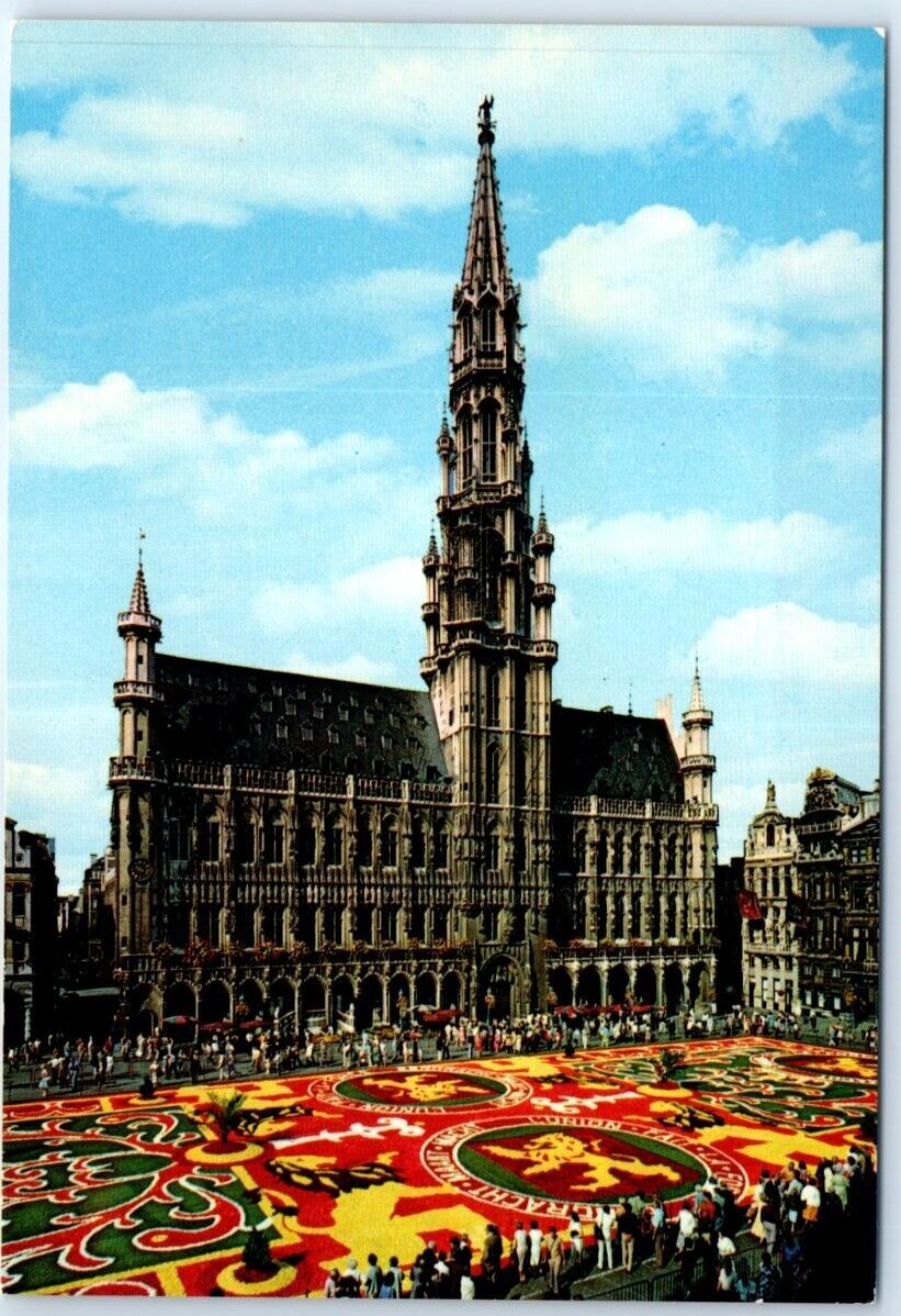 Postcard - Flower carpet, Market Place - Brussels, Belgium