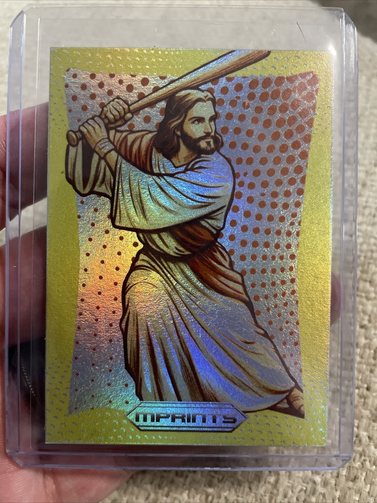 Jesus Christ Holo Prizm Baseball Parody Card Custom Art Card Limited MPRINTS