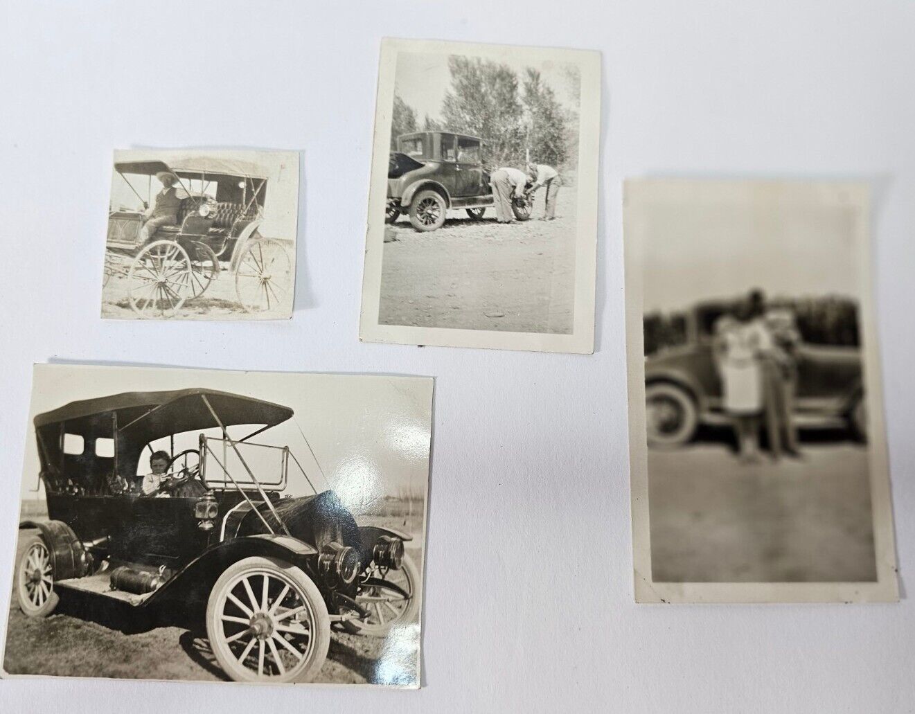 Vtg. / Antique Photos of Automobiles Various Makes, 1900\'s lot of 4