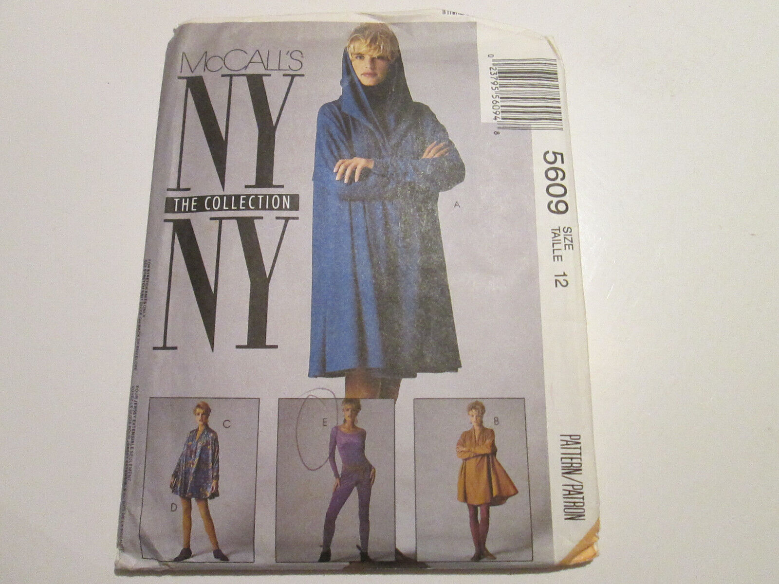 Vtg McCall’s Pattern #5609 Misses Dress Tunic Bodysuit Jacket Size 12 UNCUT 1991