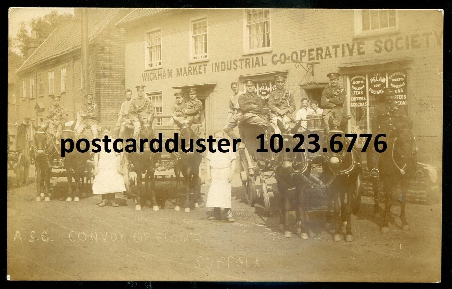 ENGLAND Wickham Market 1910s Store ASC Military Provisions. Real Photo Postcard