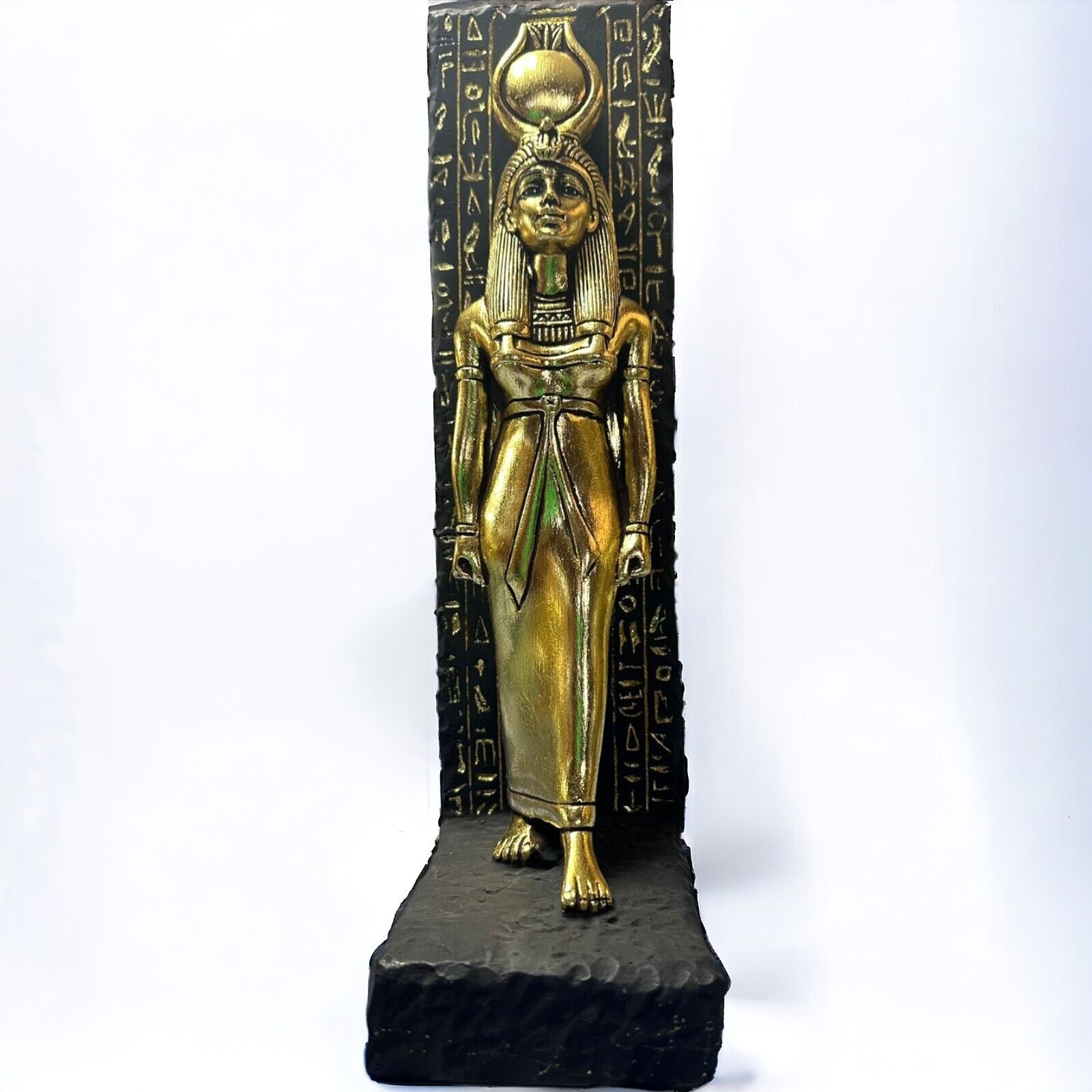 RARE ANCIENT EGYPTIAN ANTIQUES  GODDESS ISIS Golden Statue Pharaonic Large BC