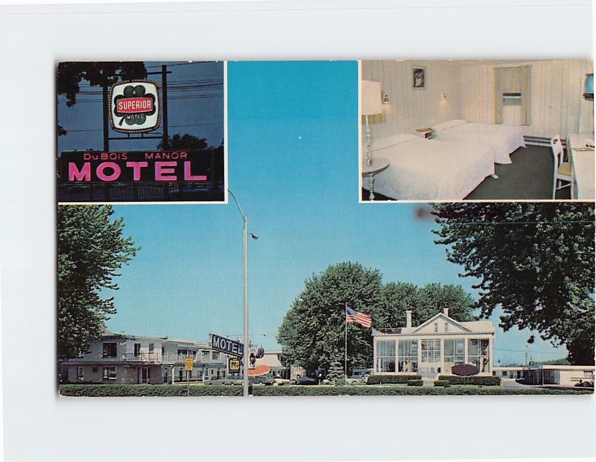 Postcard Dubois Manor Motel Dubois Pennsylvania USA