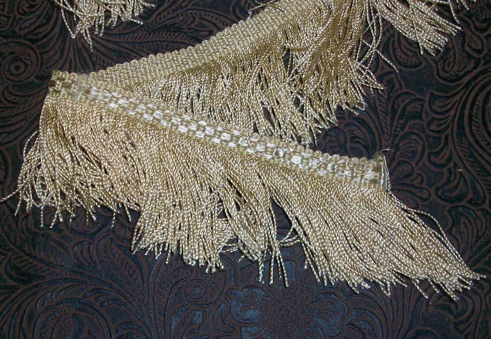 Reclaimed Antique 1920s Ivory Silk Fringe Trim 66 inches