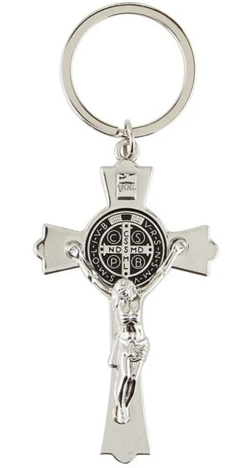 Solid 3” St. Saint Benedict Medal Crucifix Keychain Religious San Benito Llavero