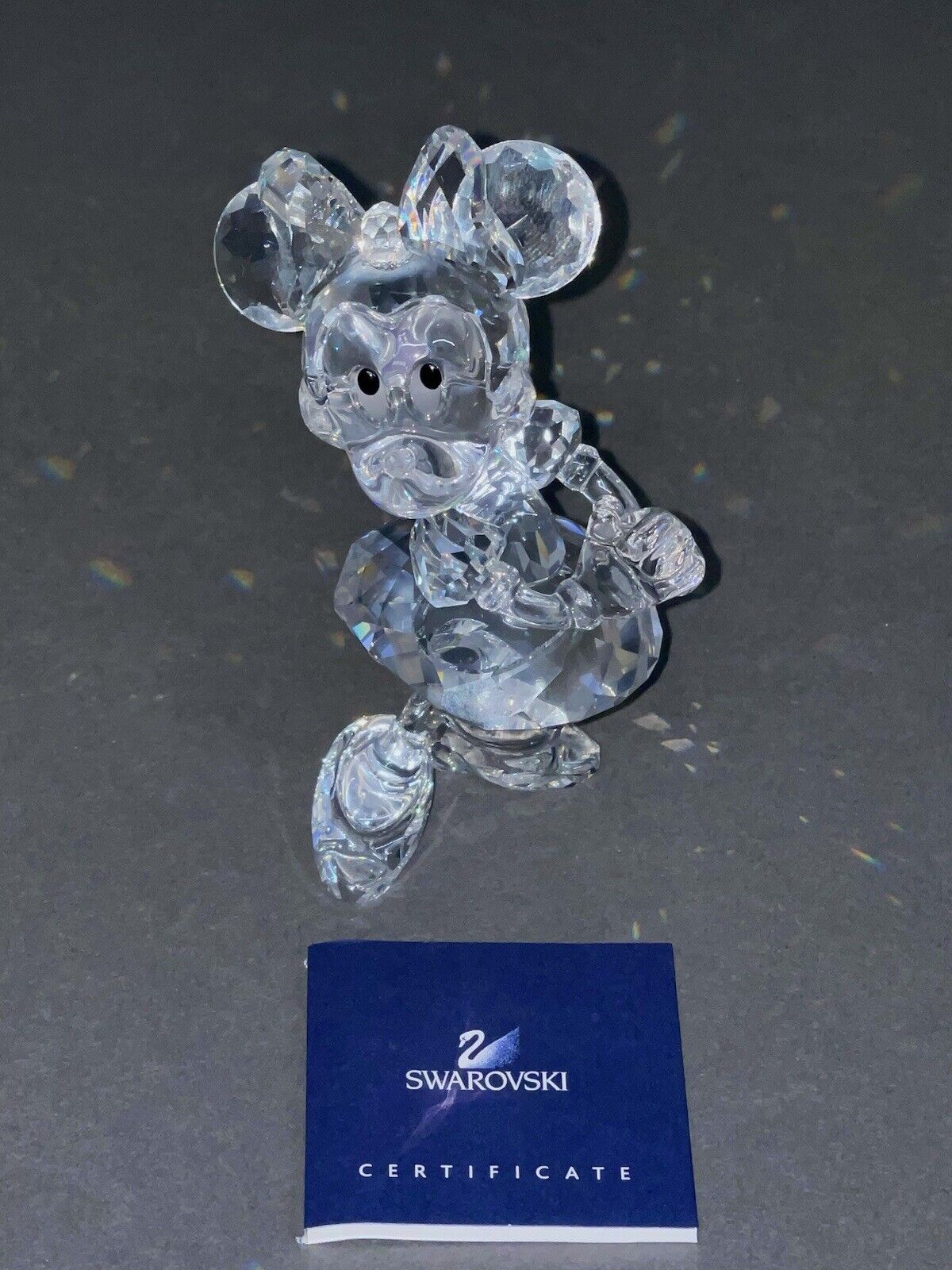 Disney Swarovski Crystal Showcase Rare Vintage Minnie Mouse Figurine In Box