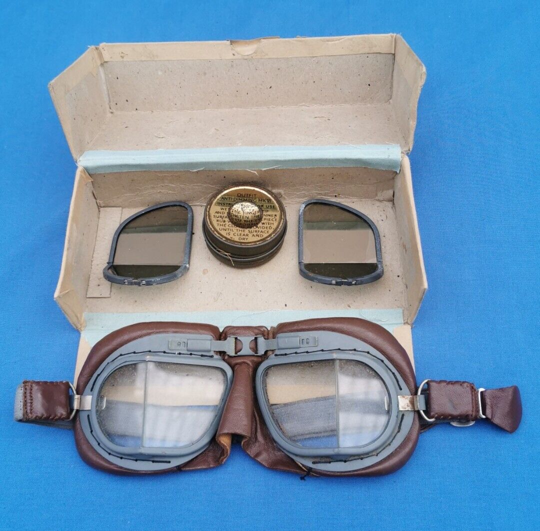 ww2 RAF MK8 flying goggles - complete boxed