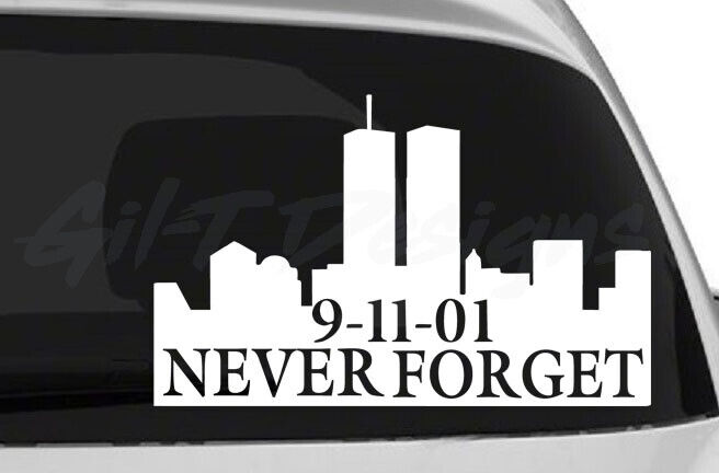 911 Never Forget Vinyl Decal Sticker, NYPD, NYFD, New York, Twin Towers, Fallen