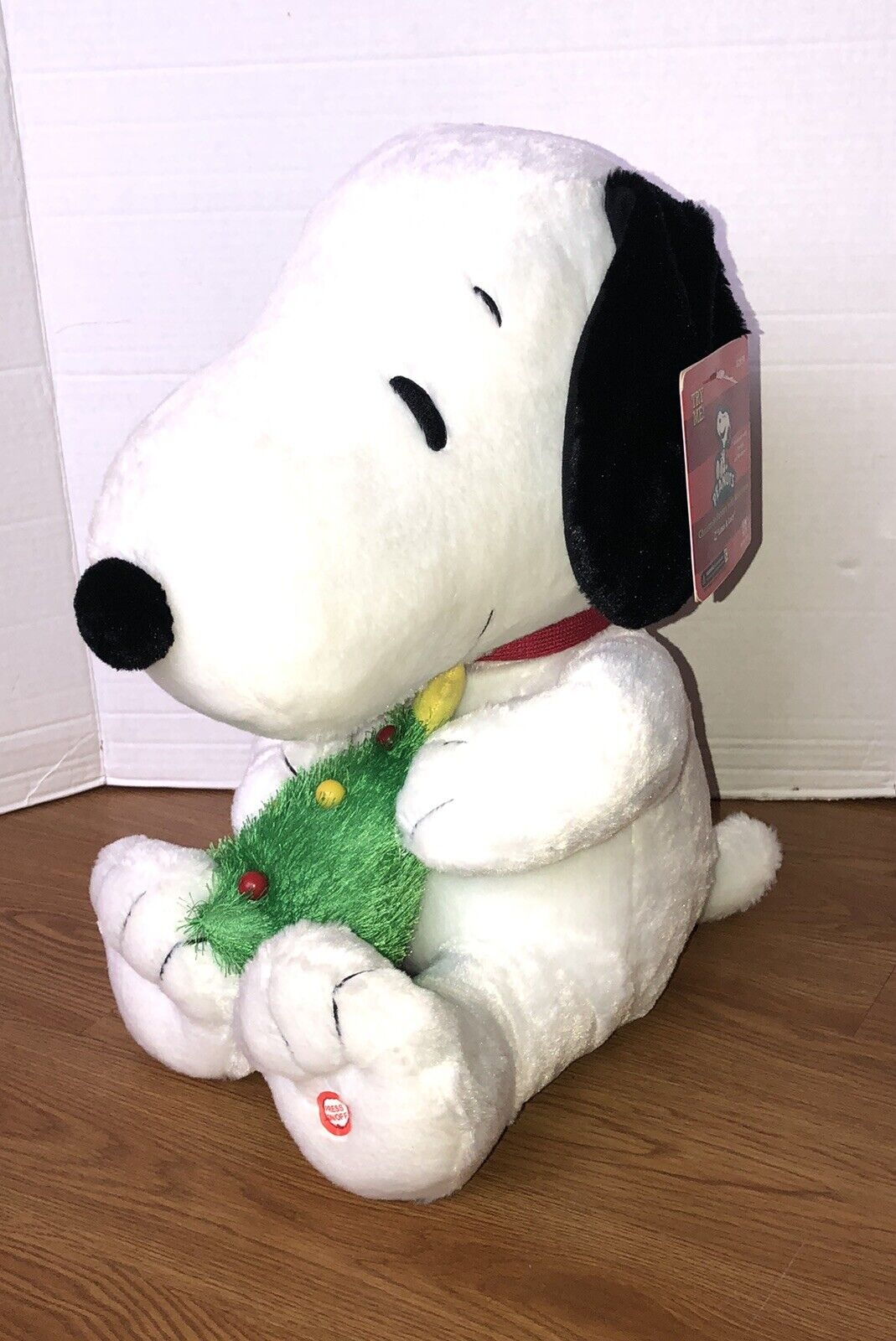 2008 Peanuts Talking Snoopy with Woodstock Christmas Tree 16” Gemmy w/ Tag