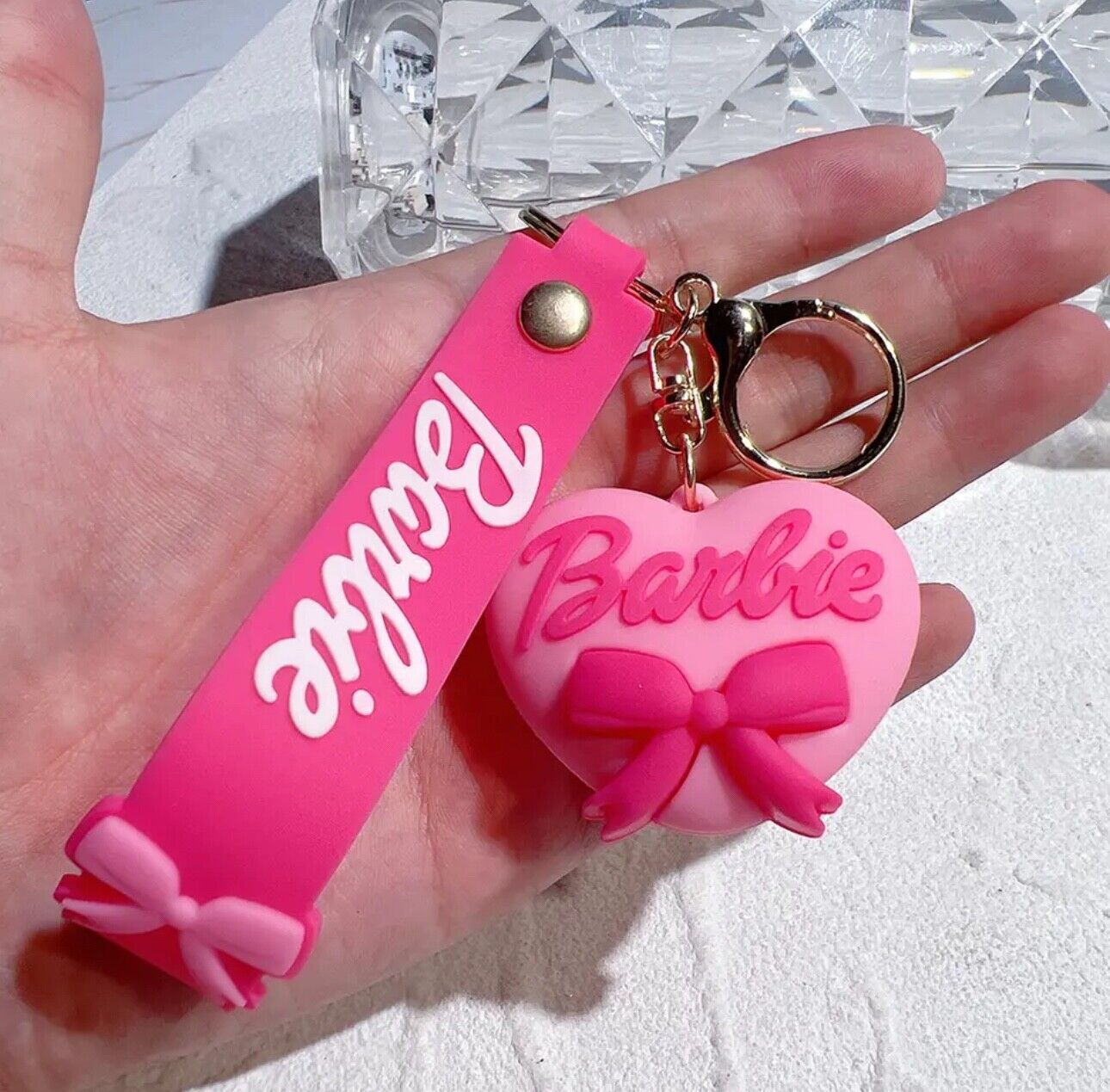 Excellent Quality New Barbie w/ Heart Keychain