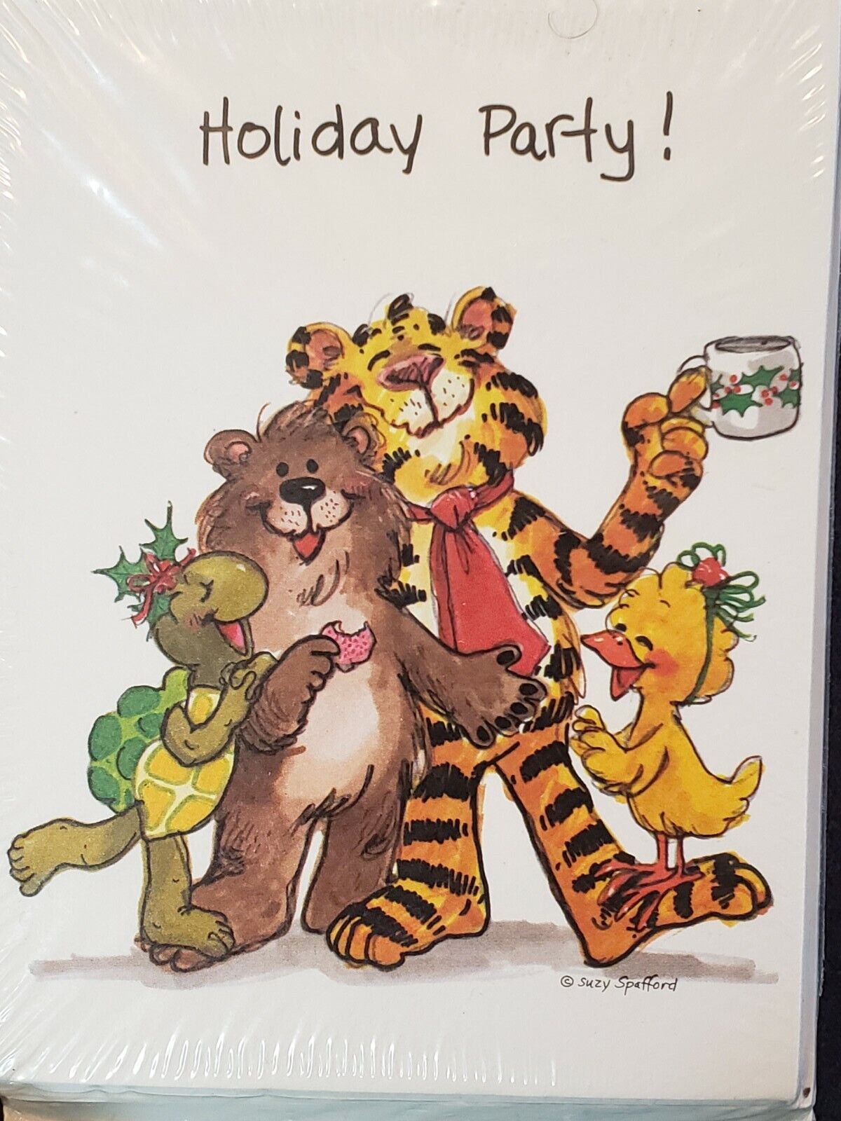 Suzy’s Zoo 4 CARD PACKS Lot of 32 Cards Vintage Winter Invitations Holiday Party