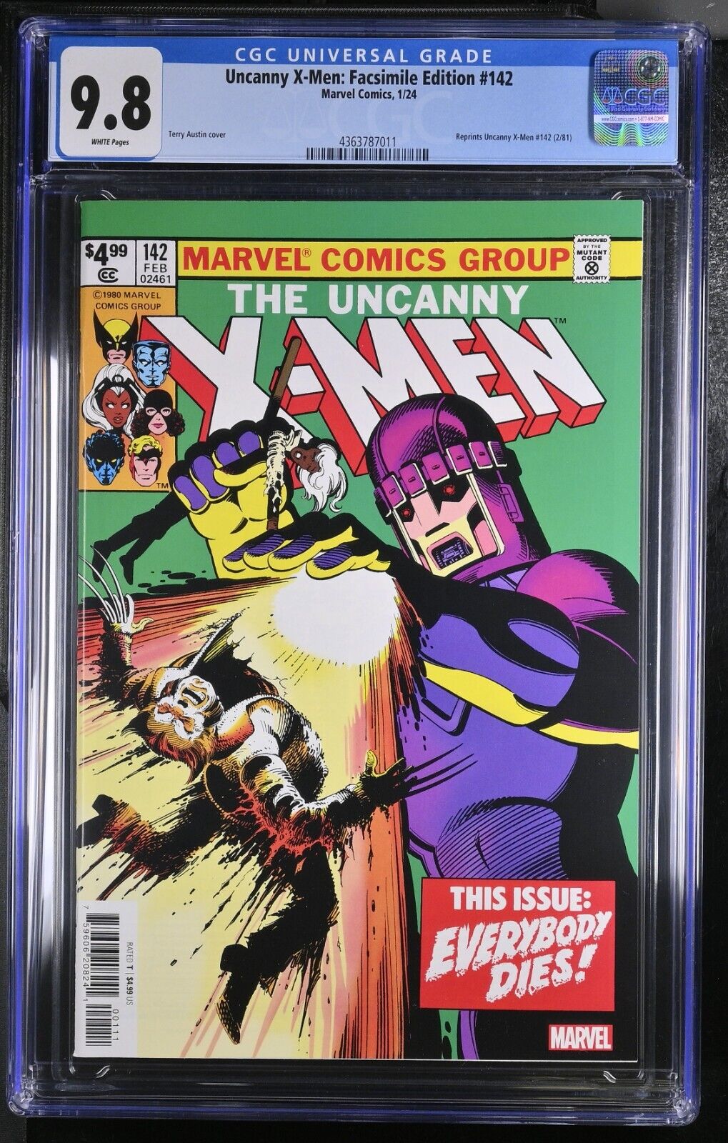 Uncanny X-Men #142 Facsimile Edition CGC 9.8 Facsimile of 1981 1st P Marvel 2023