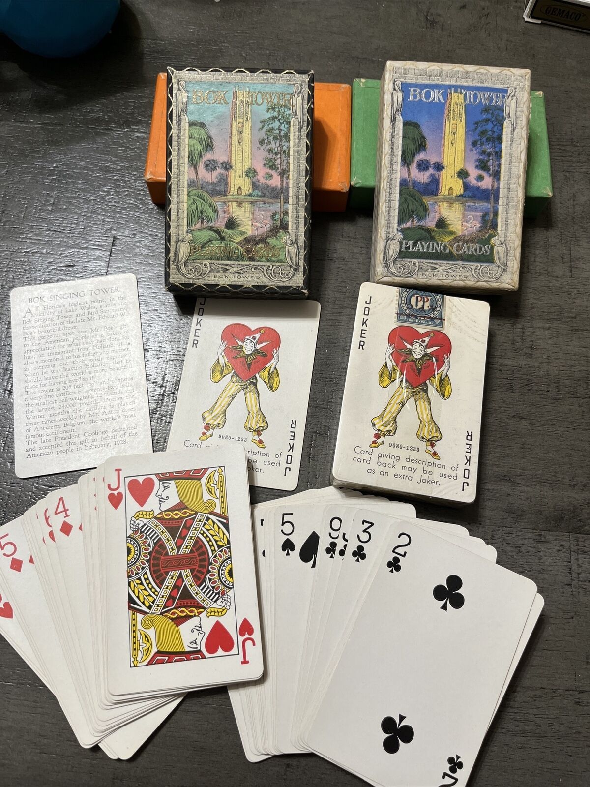 2 Decks Bok Tower Florida Souvenir Playing Cards 1 New Sealed 1 Open