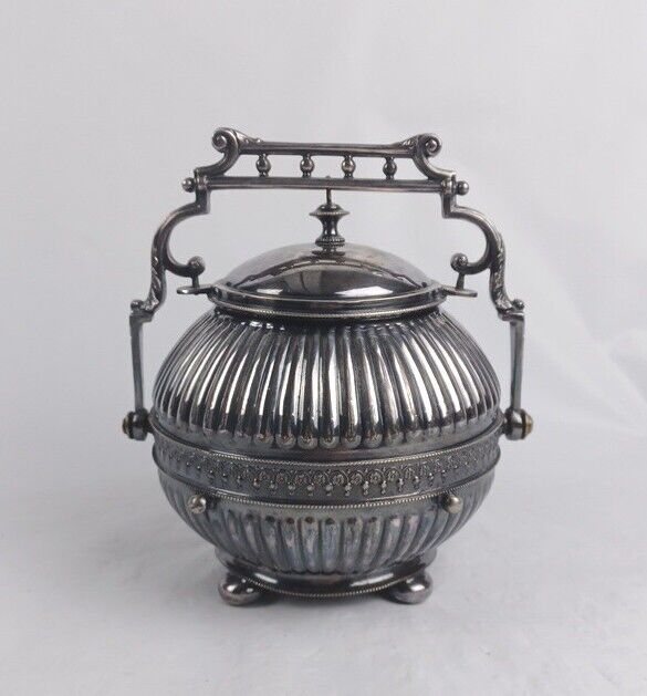 Antique Philip Ashberry Biscuit Barrel 142 Beautiful Silverplated 