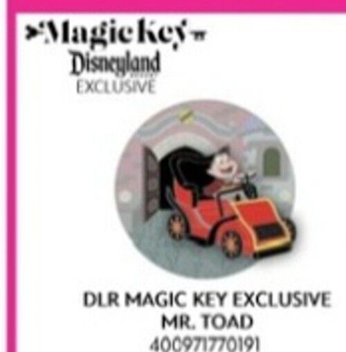 Disneyland quarterly magic Key exclusive mr toad pin Presale