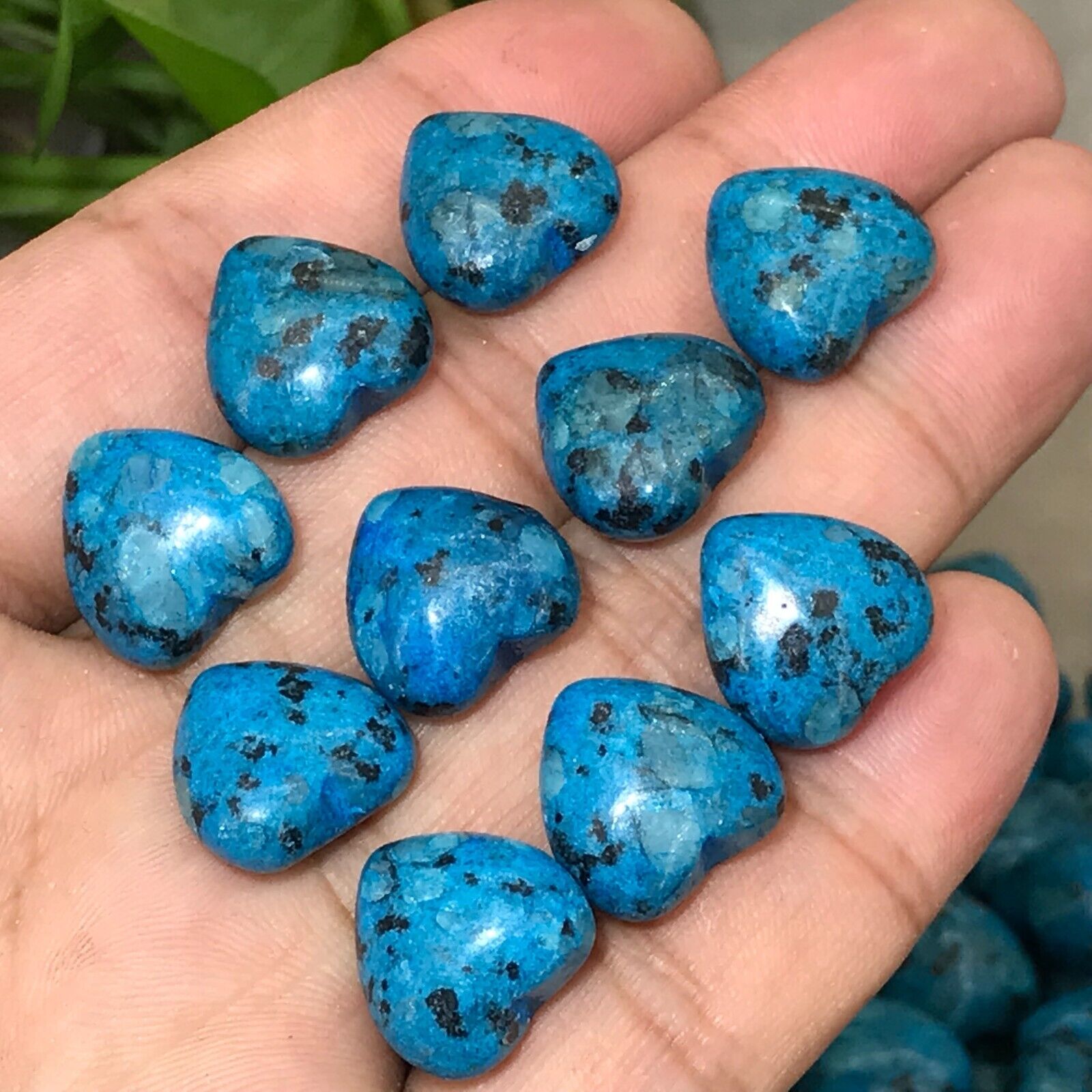 10pcs Natural  Blue howlite  Mini loving heart quartz crystal  Reiki heal gem